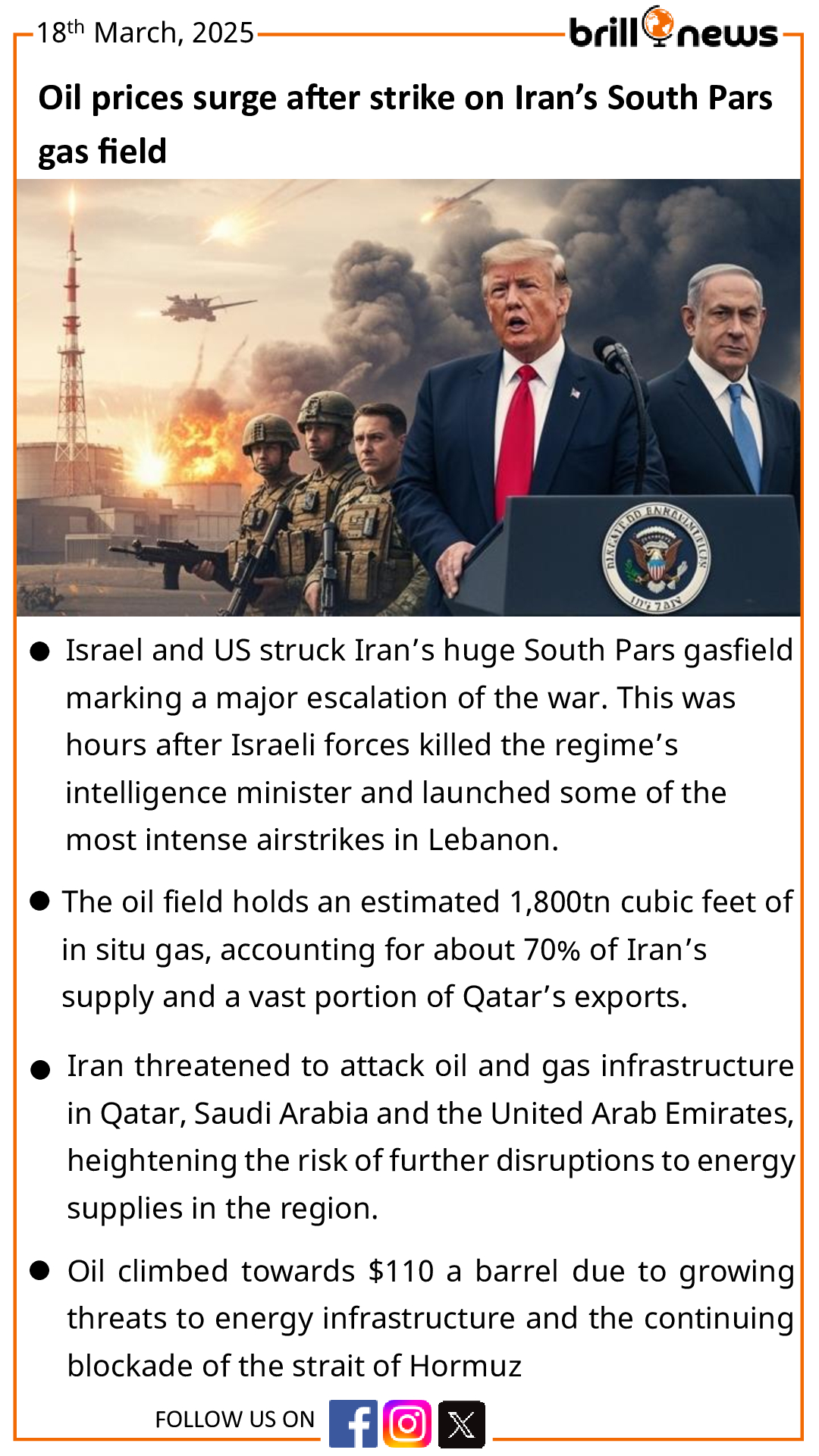 Oil prices surge after strike on Iran’s South Pars gas field